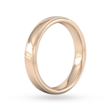 Goldsmiths 4mm Slight Court Standard Polished Finish With Grooves Wedding Ring In 18 Carat Rose Gold - Ring Size Q