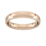Goldsmiths 4mm Slight Court Extra Heavy Polished Finish With Grooves Wedding Ring In 18 Carat Rose Gold