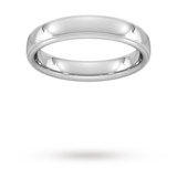 Goldsmiths 4mm Flat Court Heavy Polished Finish With Grooves Wedding Ring In 950  Palladium