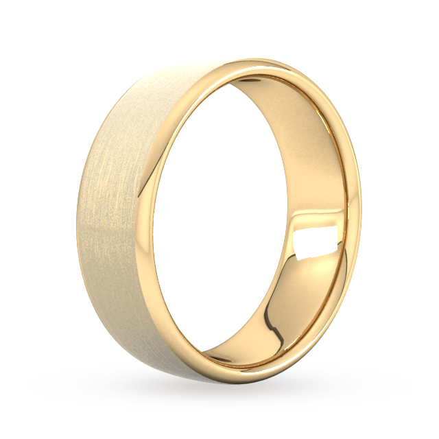 Goldsmiths 7mm Slight Court Standard Matt Finished Wedding Ring In 9 Carat Yellow Gold