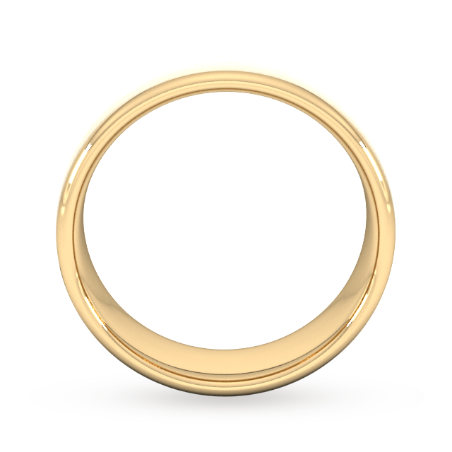 Goldsmiths 7mm Slight Court Standard Matt Finished Wedding Ring In 9 Carat Yellow Gold - Ring Size Q