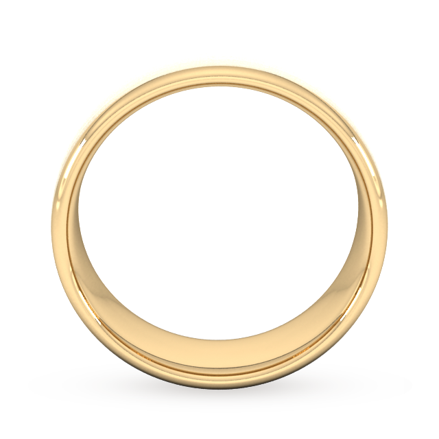 Goldsmiths 8mm Slight Court Standard Matt Finished Wedding Ring In 9 Carat Yellow Gold - Ring Size P