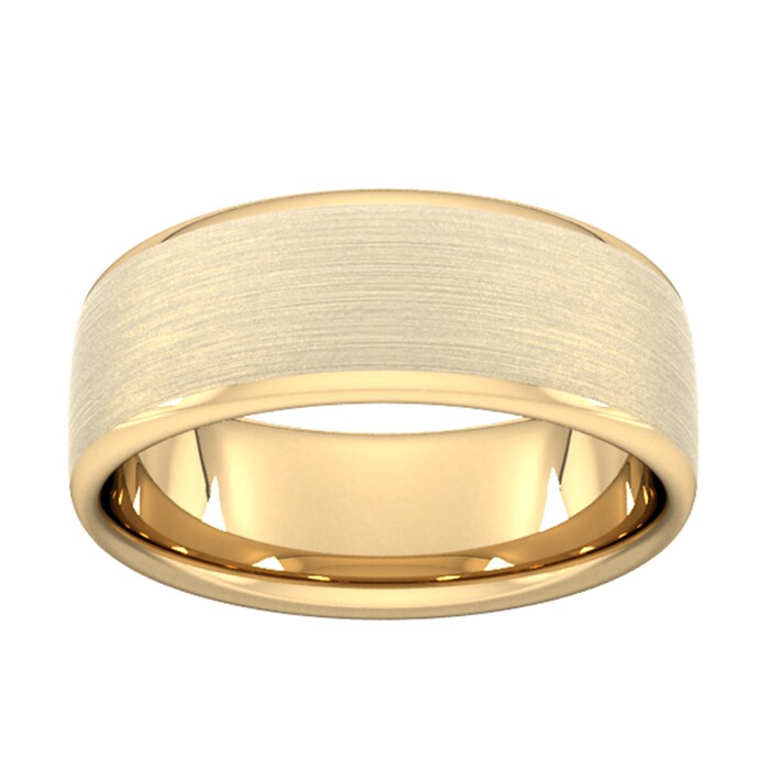 Goldsmiths 8mm Slight Court Heavy Matt Finished Wedding Ring In 9 Carat Yellow Gold