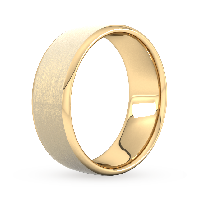 Goldsmiths 8mm Slight Court Heavy Matt Finished Wedding Ring In 9 Carat Yellow Gold