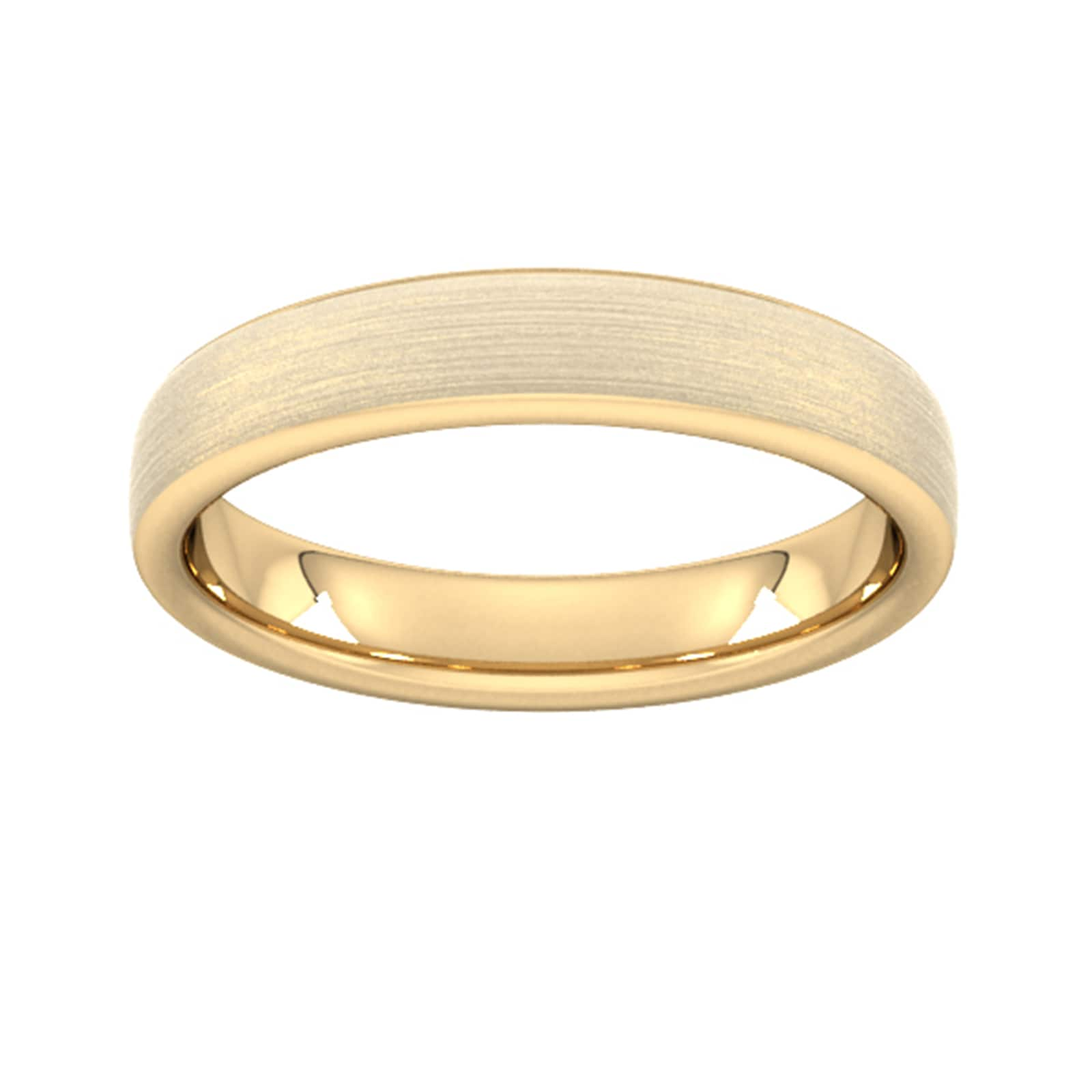 4mm Slight Court Extra Heavy Matt Finished Wedding Ring In 9 Carat Yellow Gold - Ring Size Z