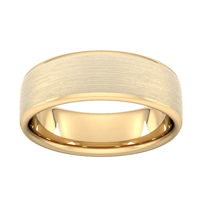 Goldsmiths 7mm Slight Court Extra Heavy Matt Finished Wedding Ring In 9 Carat Yellow Gold - Ring Size Q