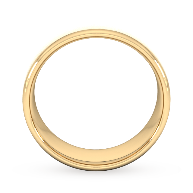 Goldsmiths 8mm Slight Court Extra Heavy Matt Finished Wedding Ring In 9 Carat Yellow Gold - Ring Size S