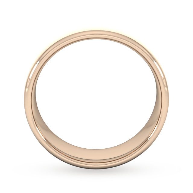 Goldsmiths 7mm Slight Court Standard Matt Finished Wedding Ring In 9 Carat Rose Gold