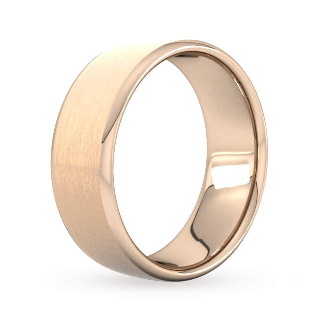 Goldsmiths 8mm Slight Court Standard Matt Finished Wedding Ring In 9 Carat Rose Gold - Ring Size Q