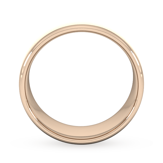 Goldsmiths 8mm Slight Court Standard Matt Finished Wedding Ring In 9 Carat Rose Gold - Ring Size Q