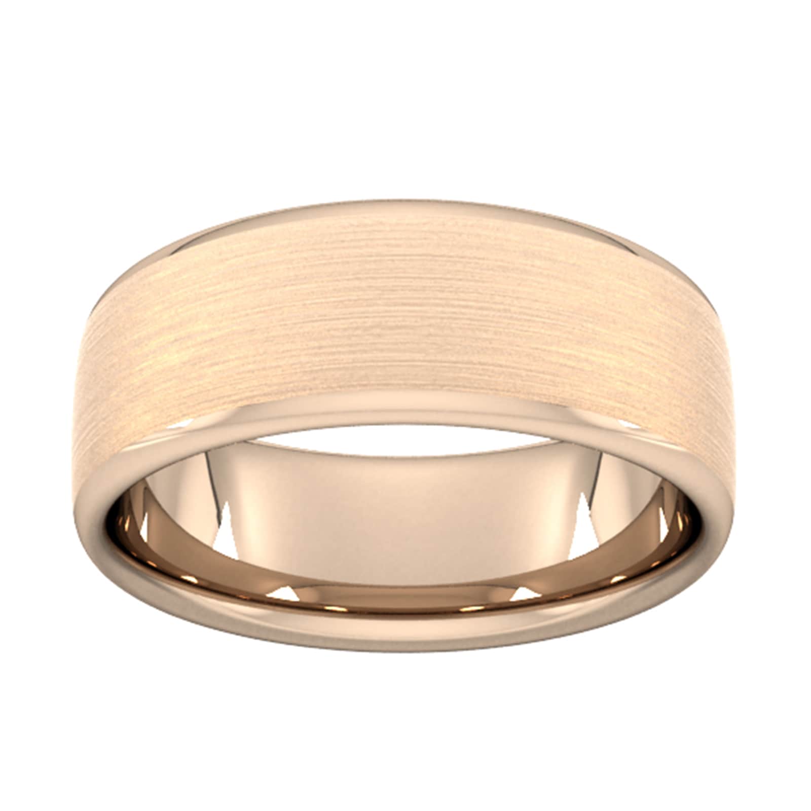 Goldsmiths 8mm Slight Court Heavy Matt Finished Wedding Ring In 9 Carat Rose Gold