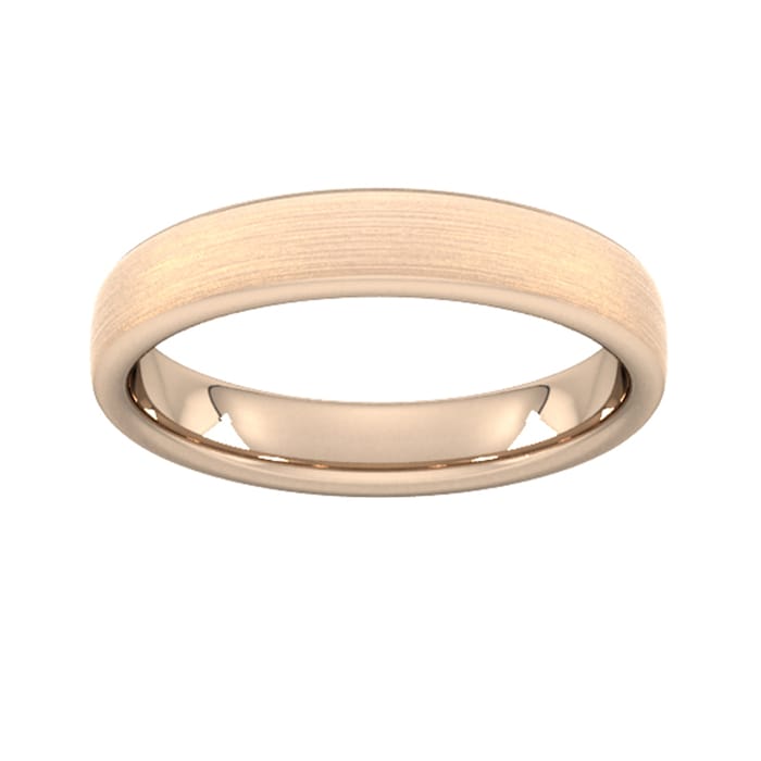 Goldsmiths 4mm Slight Court Extra Heavy Matt Finished Wedding Ring In 9 Carat Rose Gold - Ring Size Q