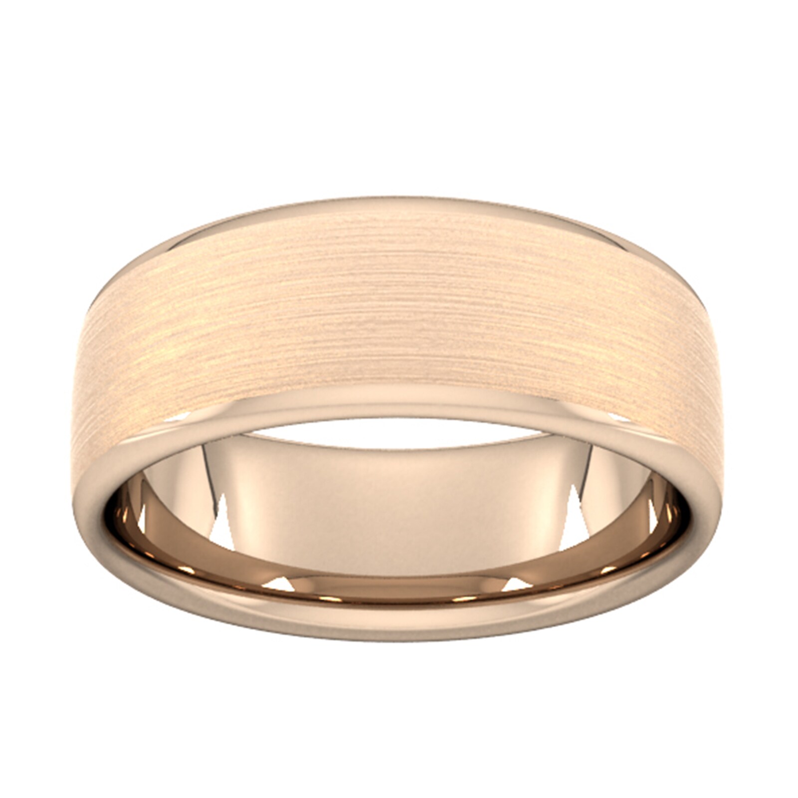 8mm Slight Court Extra Heavy Matt Finished Wedding Ring In 9 Carat Rose Gold - Ring Size G