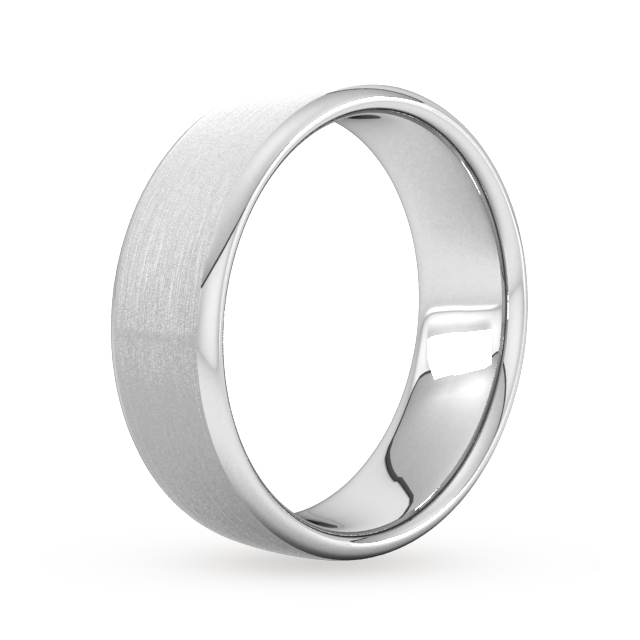 Goldsmiths 7mm Slight Court Heavy Matt Finished Wedding Ring In 18 Carat White Gold - Ring Size Q