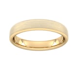 Goldsmiths 4mm Slight Court Standard Matt Finished Wedding Ring In 18 Carat Yellow Gold - Ring Size Q