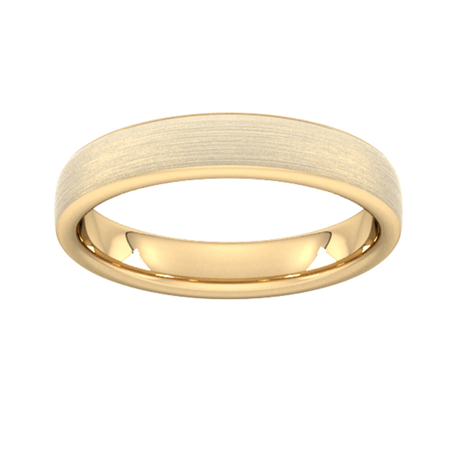Goldsmiths 4mm Slight Court Heavy Matt Finished Wedding Ring In 18 Carat Yellow Gold Goldsmiths 4mm Slight Court Heavy Matt Finished Wedding Ring In 18 Carat Yellow Gold