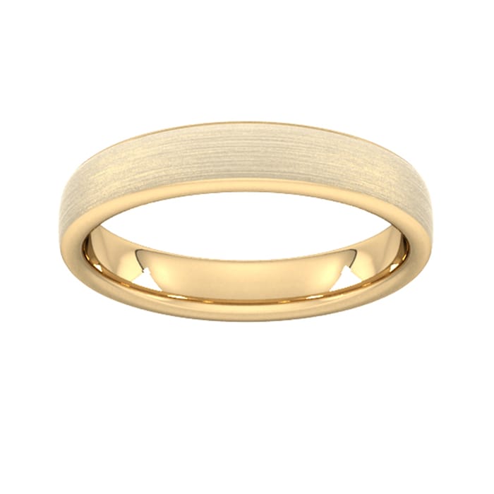 Goldsmiths 4mm Slight Court Extra Heavy Matt Finished Wedding Ring In 18 Carat Yellow Gold