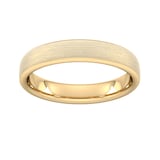 Goldsmiths 4mm Slight Court Extra Heavy Matt Finished Wedding Ring In 18 Carat Yellow Gold