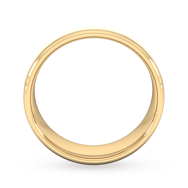 Goldsmiths 7mm Slight Court Extra Heavy Matt Finished Wedding Ring In 18 Carat Yellow Gold