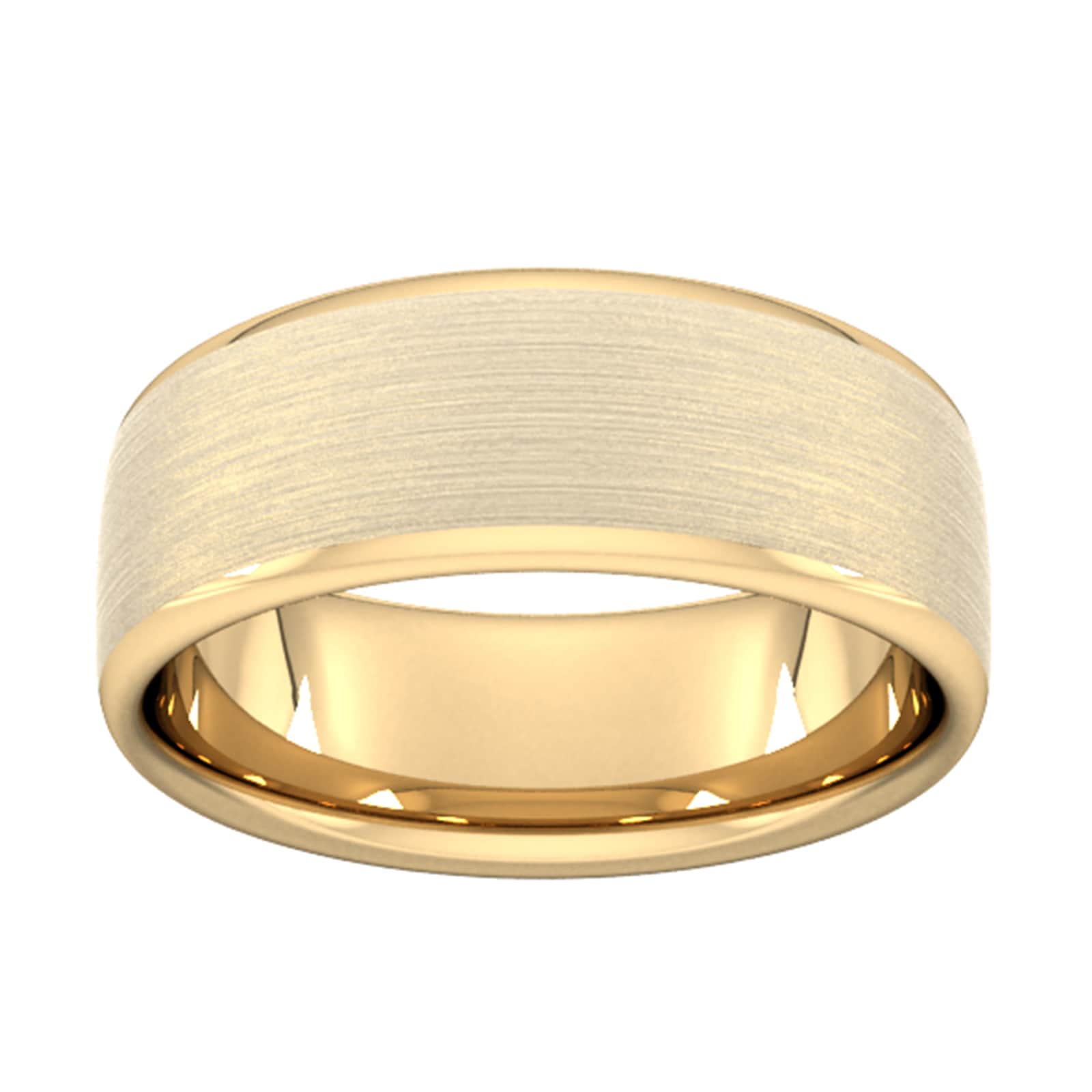 Goldsmiths 8mm Slight Court Extra Heavy Matt Finished Wedding Ring In 18 Carat Yellow Gold