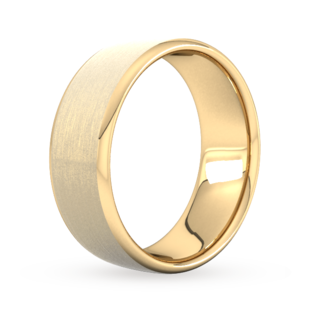 Goldsmiths 8mm Slight Court Extra Heavy Matt Finished Wedding Ring In 18 Carat Yellow Gold