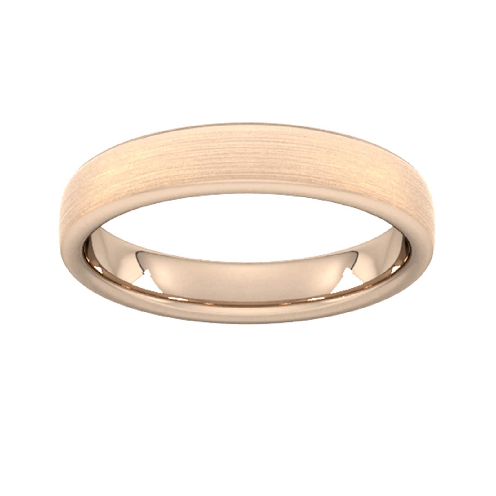 4mm Slight Court Heavy Matt Finished Wedding Ring In 18 Carat Rose Gold - Ring Size M