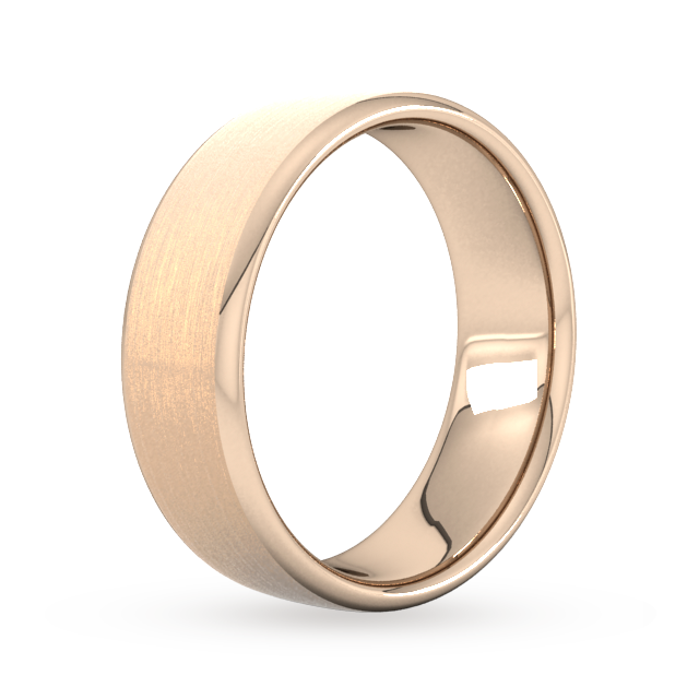 Goldsmiths 7mm Slight Court Extra Heavy Matt Finished Wedding Ring In 18 Carat Rose Gold - Ring Size L
