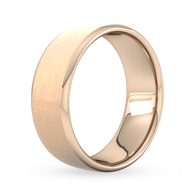 Goldsmiths 8mm Slight Court Extra Heavy Matt Finished Wedding Ring In 18 Carat Rose Gold