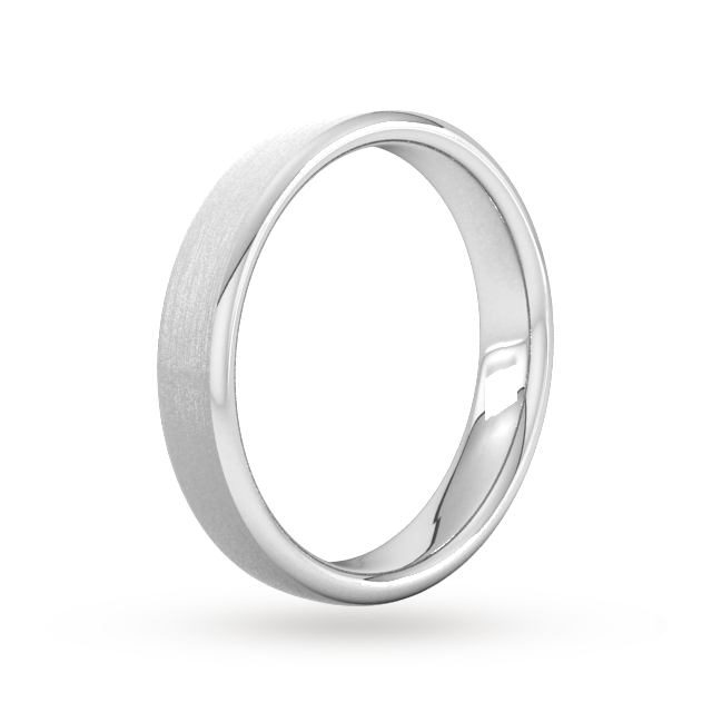 Goldsmiths 4mm Slight Court Extra Heavy Matt Finished Wedding Ring In 950  Palladium - Ring Size Z