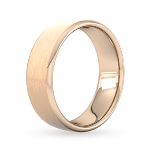 Goldsmiths 7mm Flat Court Heavy Matt Finished Wedding Ring In 9 Carat Rose Gold