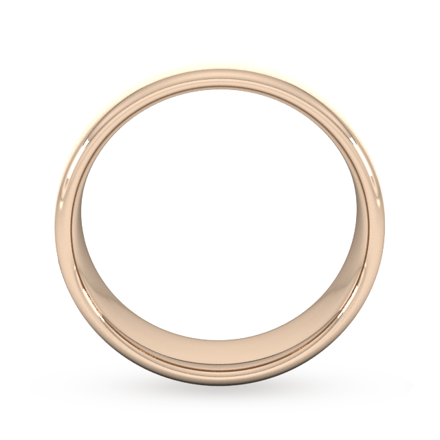 Goldsmiths 7mm Flat Court Heavy Matt Finished Wedding Ring In 9 Carat Rose Gold