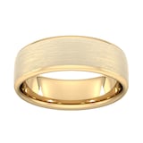 Goldsmiths 7mm Flat Court Heavy Matt Finished Wedding Ring In 18 Carat Yellow Gold