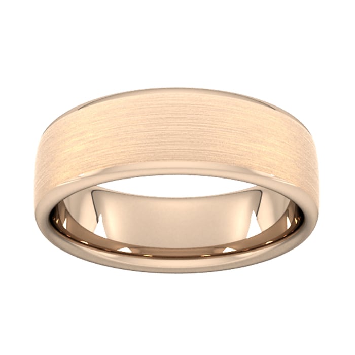 Goldsmiths 7mm Flat Court Heavy Matt Finished Wedding Ring In 18 Carat Rose Gold - Ring Size R
