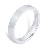 Goldsmiths 4mm Flat Court Heavy Matt Finished Wedding Ring In Platinum