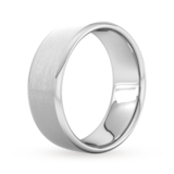 Goldsmiths 8mm Traditional Court Heavy Matt Finished Wedding Ring In 9 Carat White Gold