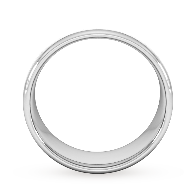 Goldsmiths 8mm Traditional Court Heavy Matt Finished Wedding Ring In 9 Carat White Gold