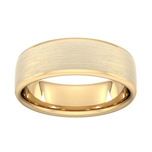Goldsmiths 7mm Traditional Court Standard Matt Finished Wedding Ring In 9 Carat Yellow Gold