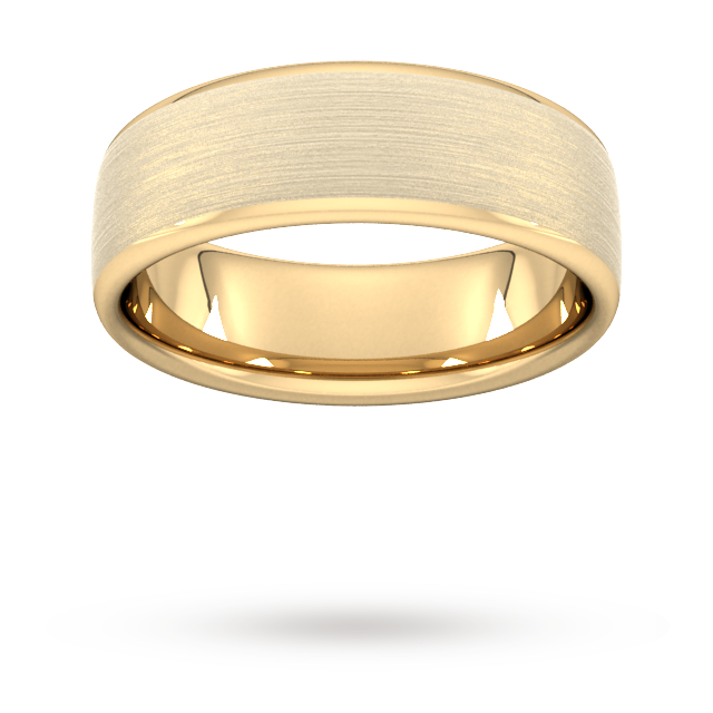 7mm Traditional Court Heavy Matt Finished Wedding Ring In 9 Carat Yellow Gold - Ring Size J