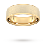 Goldsmiths 7mm Traditional Court Heavy Matt Finished Wedding Ring In 9 Carat Yellow Gold - Ring Size P