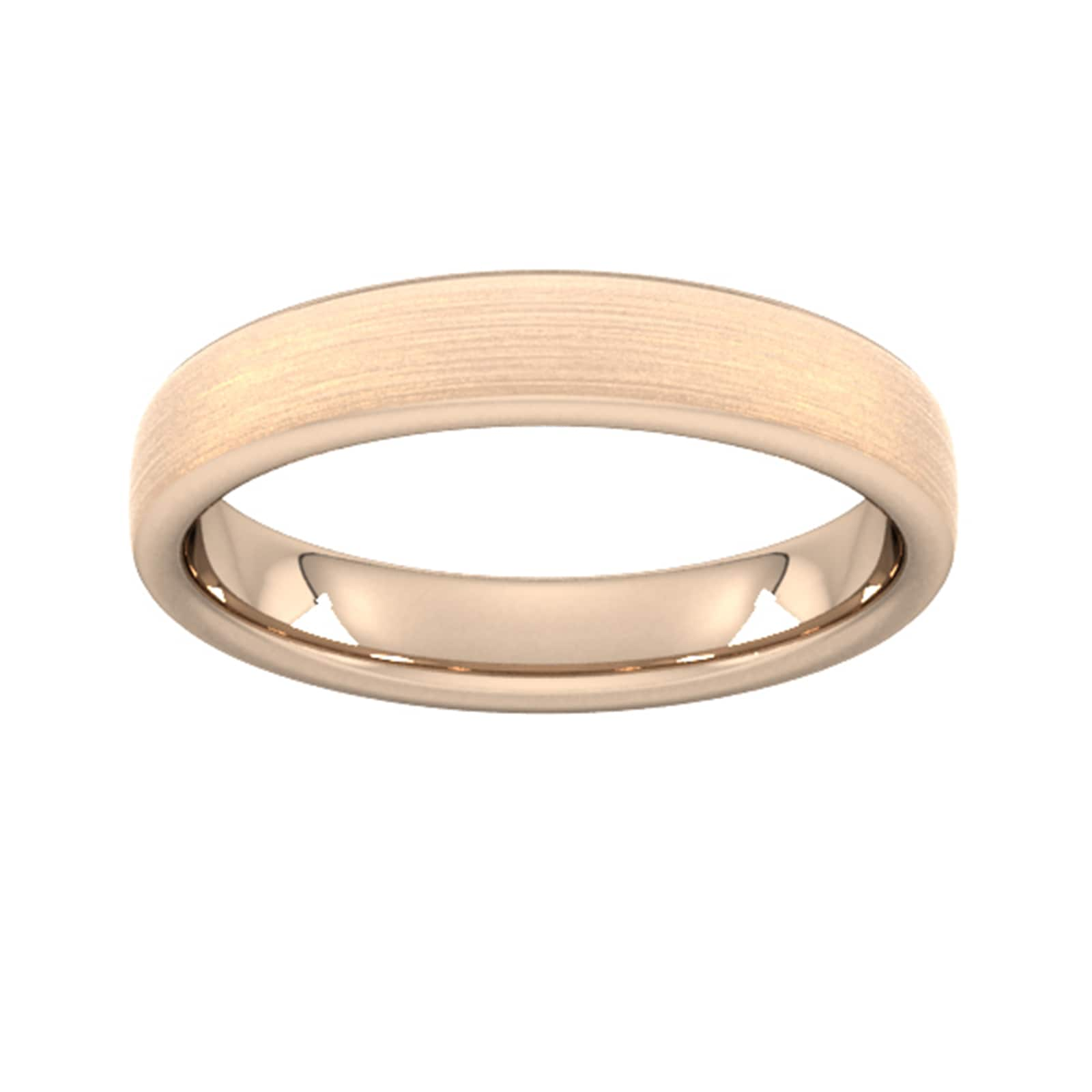 4mm Traditional Court Standard Matt Finished Wedding Ring In 9 Carat Rose Gold - Ring Size O