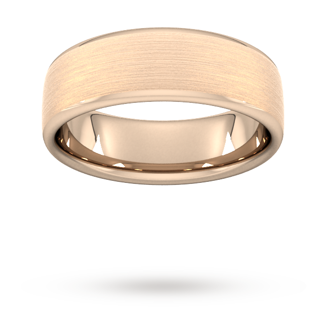7mm Traditional Court Standard Matt Finished Wedding Ring In 9 Carat Rose Gold - Ring Size U