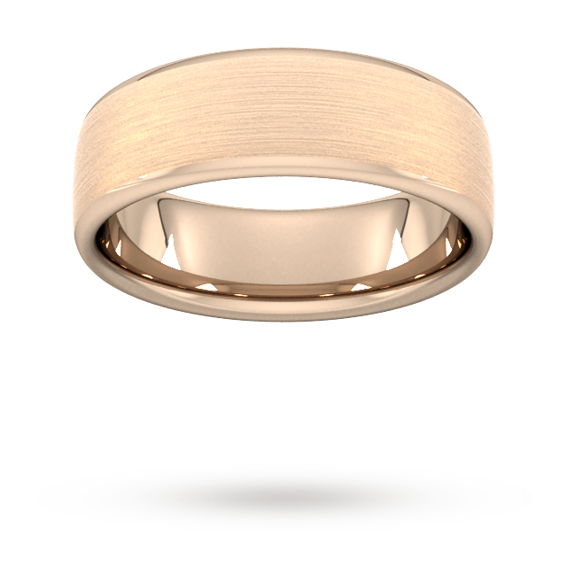 7mm Traditional Court Standard Matt Finished Wedding Ring In 9 Carat Rose Gold - Ring Size J