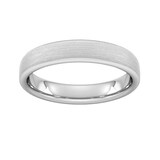 Goldsmiths 4mm Traditional Court Heavy Matt Finished Wedding Ring In 18 Carat White Gold