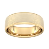 Goldsmiths 7mm Traditional Court Standard Matt Finished Wedding Ring In 18 Carat Yellow Gold - Ring Size O