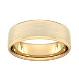 Goldsmiths 7mm Traditional Court Heavy Matt Finished Wedding Ring In 18 Carat Yellow Gold - Ring Size O