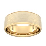 Goldsmiths 8mm Traditional Court Heavy Matt Finished Wedding Ring In 18 Carat Yellow Gold - Ring Size P
