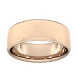 Goldsmiths 8mm Traditional Court Standard Matt Finished Wedding Ring In 18 Carat Rose Gold