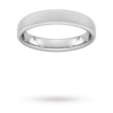 Goldsmiths 4mm D Shape Heavy Matt Finished Wedding Ring In 9 Carat White Gold - Ring Size Z