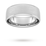 Goldsmiths 8mm D Shape Heavy Matt Finished Wedding Ring In 9 Carat White Gold