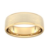 Goldsmiths 7mm D Shape Heavy Matt Finished Wedding Ring In 9 Carat Yellow Gold - Ring Size K